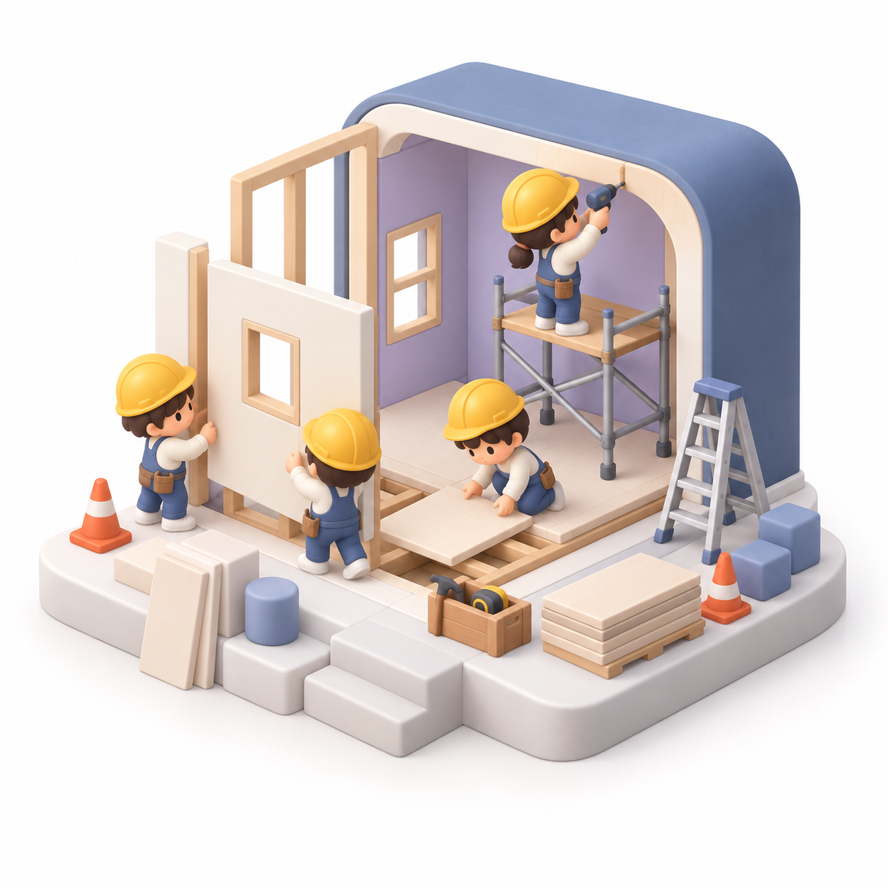 Little builders working together to build a Ziroom
